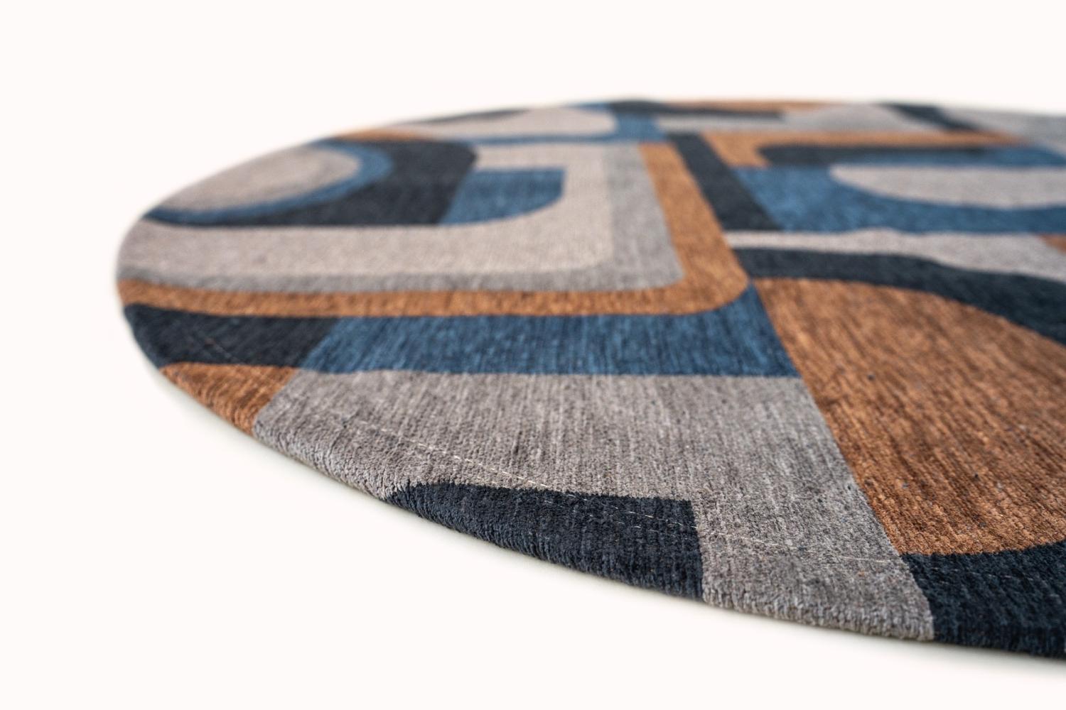 Tapete Camel Azul 9196 Redondo