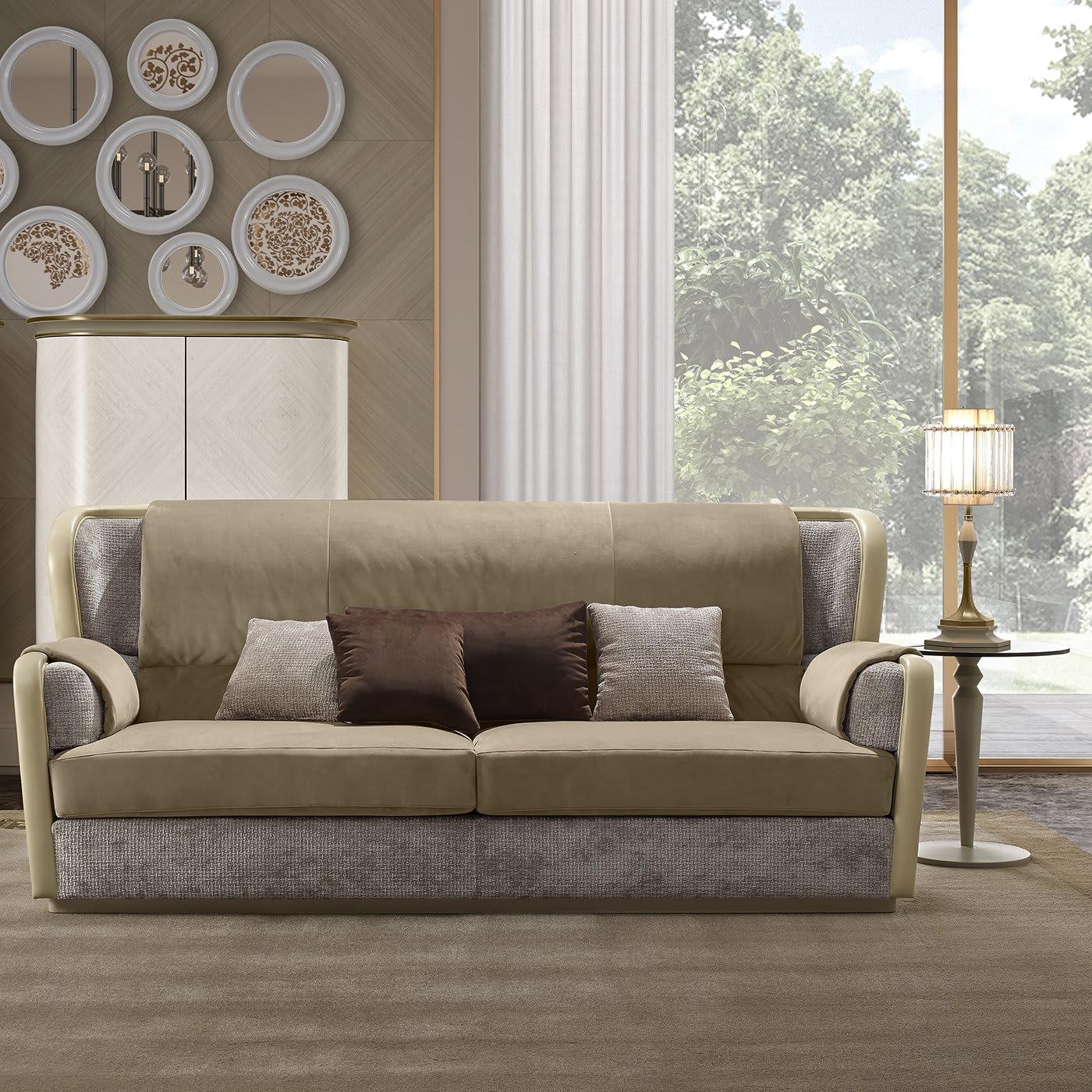 Sofá Bege 3 Lugares