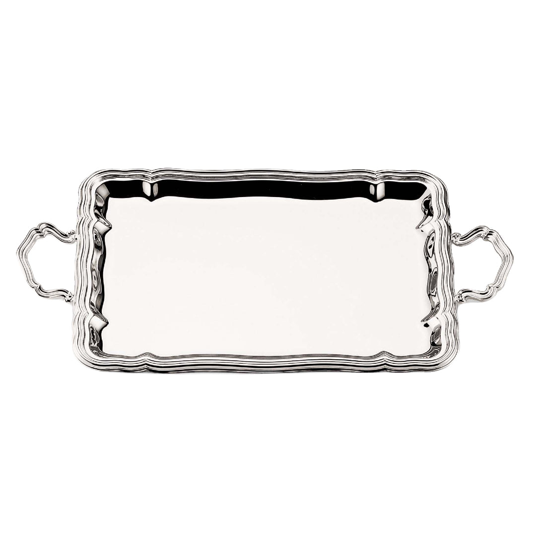 Bandeja prateada '700 com pegas | Dimensões: 34 × 47 cm