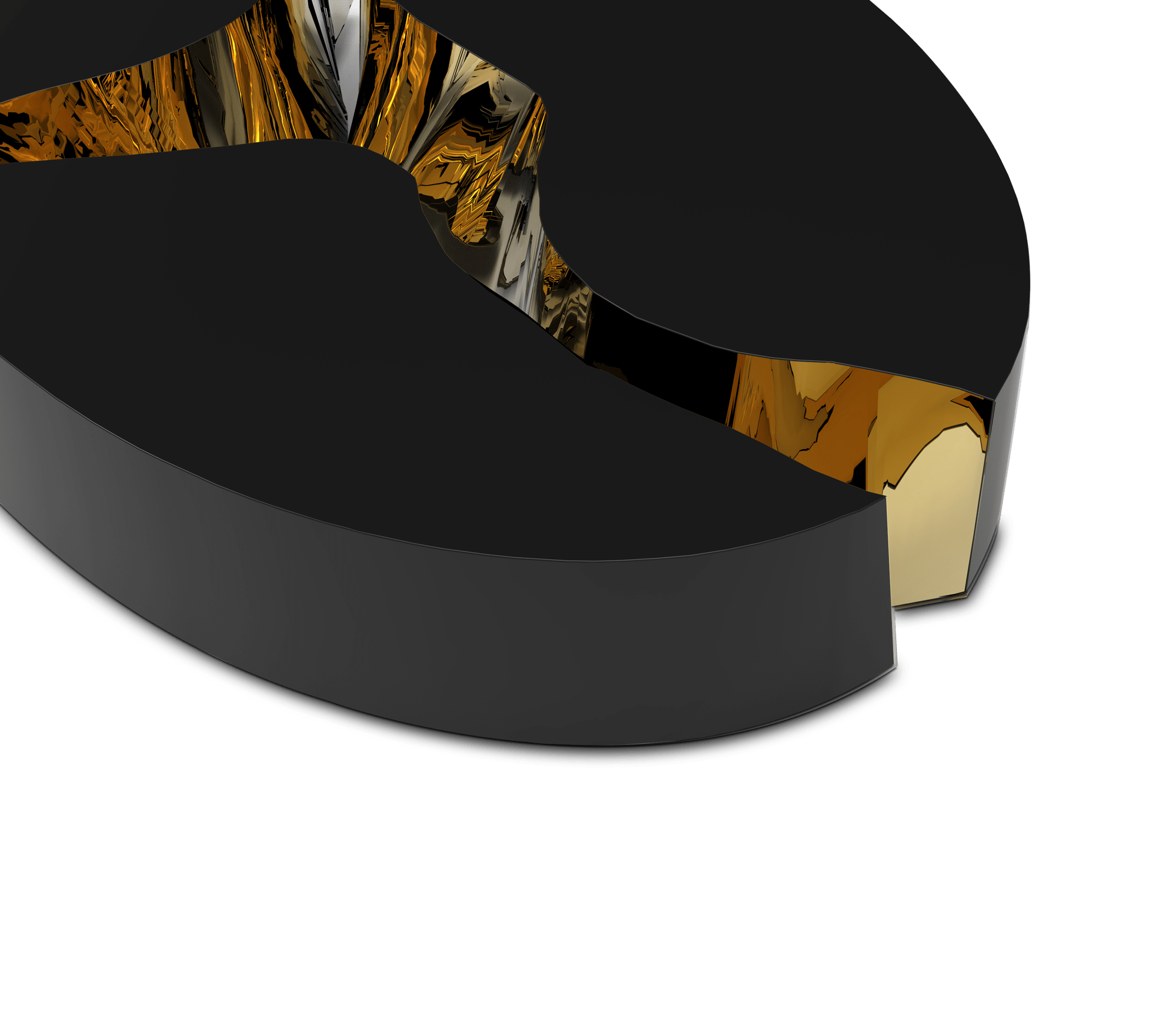 Mesa de Centro Oval Preta Fissure