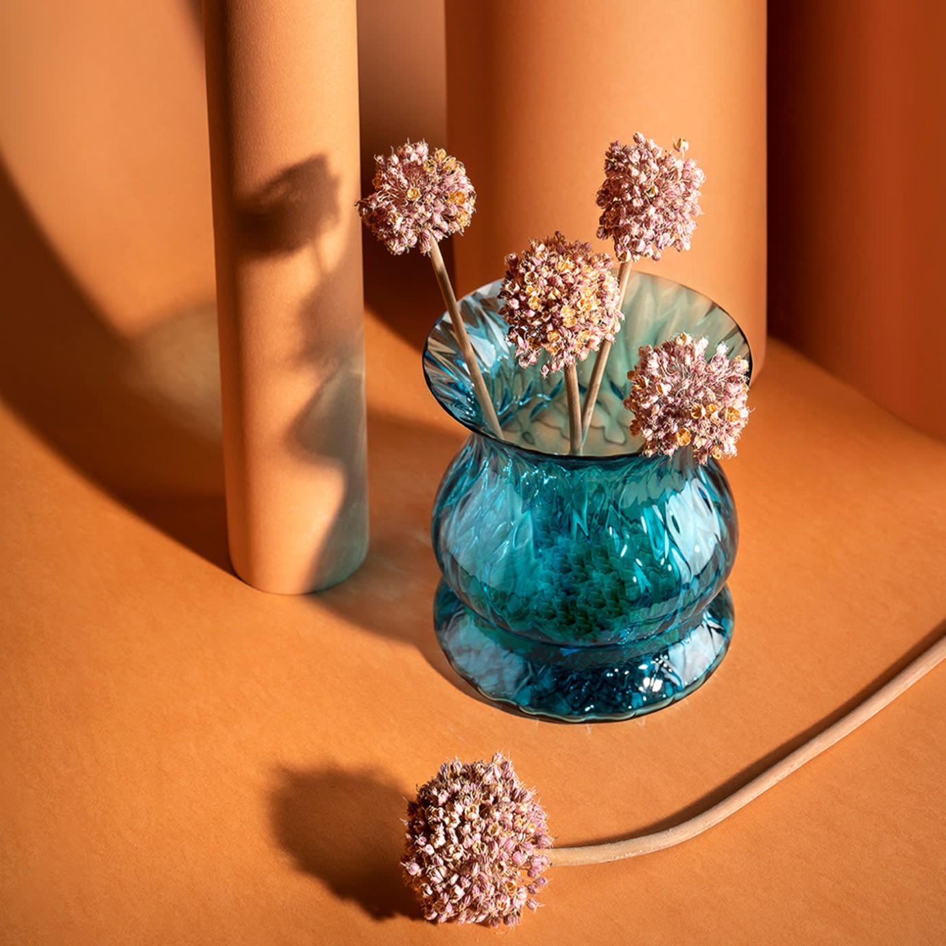 Vela Aquamarine Tulip em Vidro Veneziano