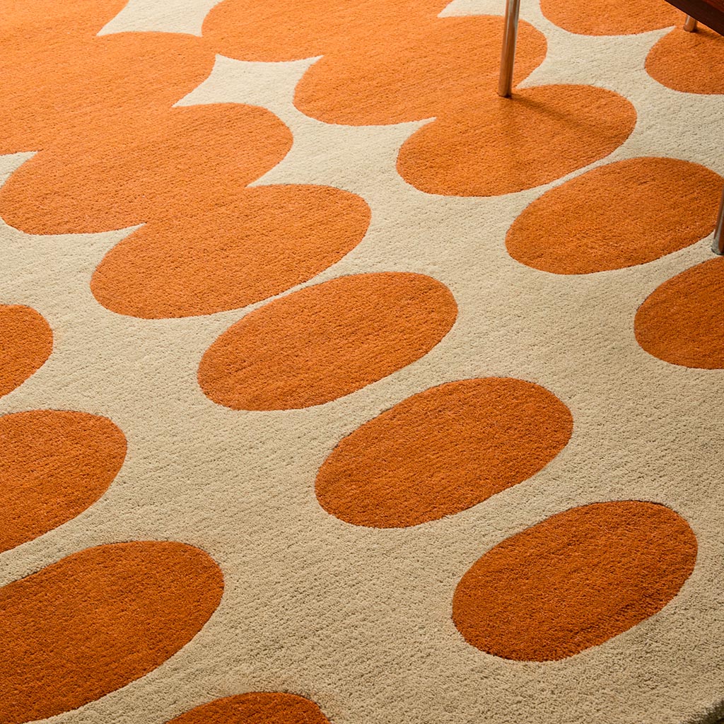 Tapete Optical Oval Orange/Sand