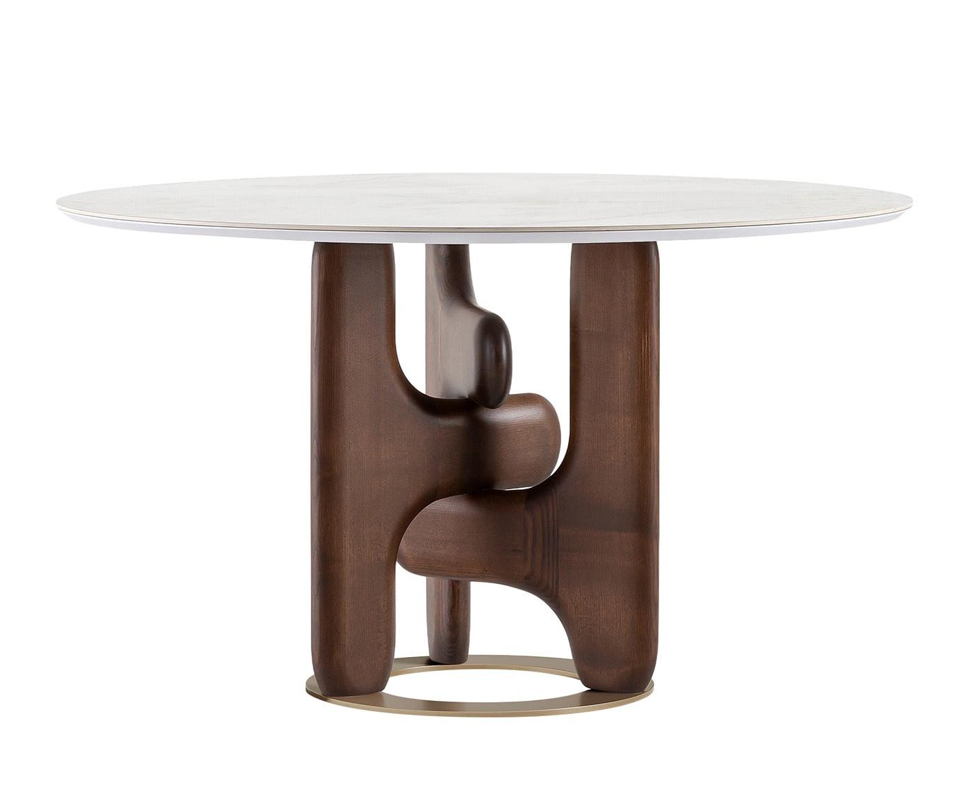 Mesa de Jantar Redonda com Tampo em Mármore Clifford