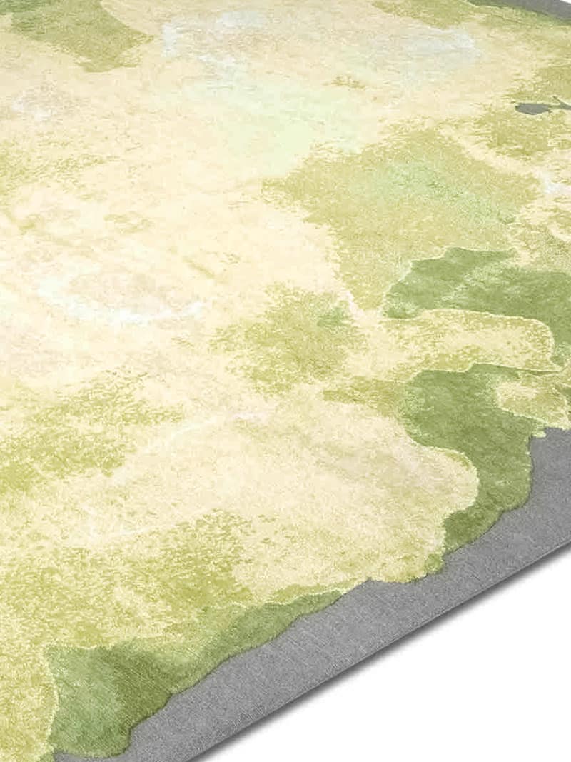 Tapete Mono Verde / Amarelo Luxury Feito à Mão