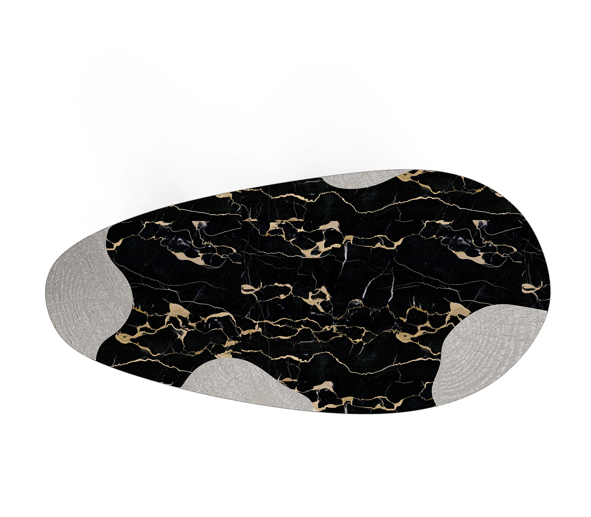 Mesa de Jantar Athena Mármore Portoro e Prata