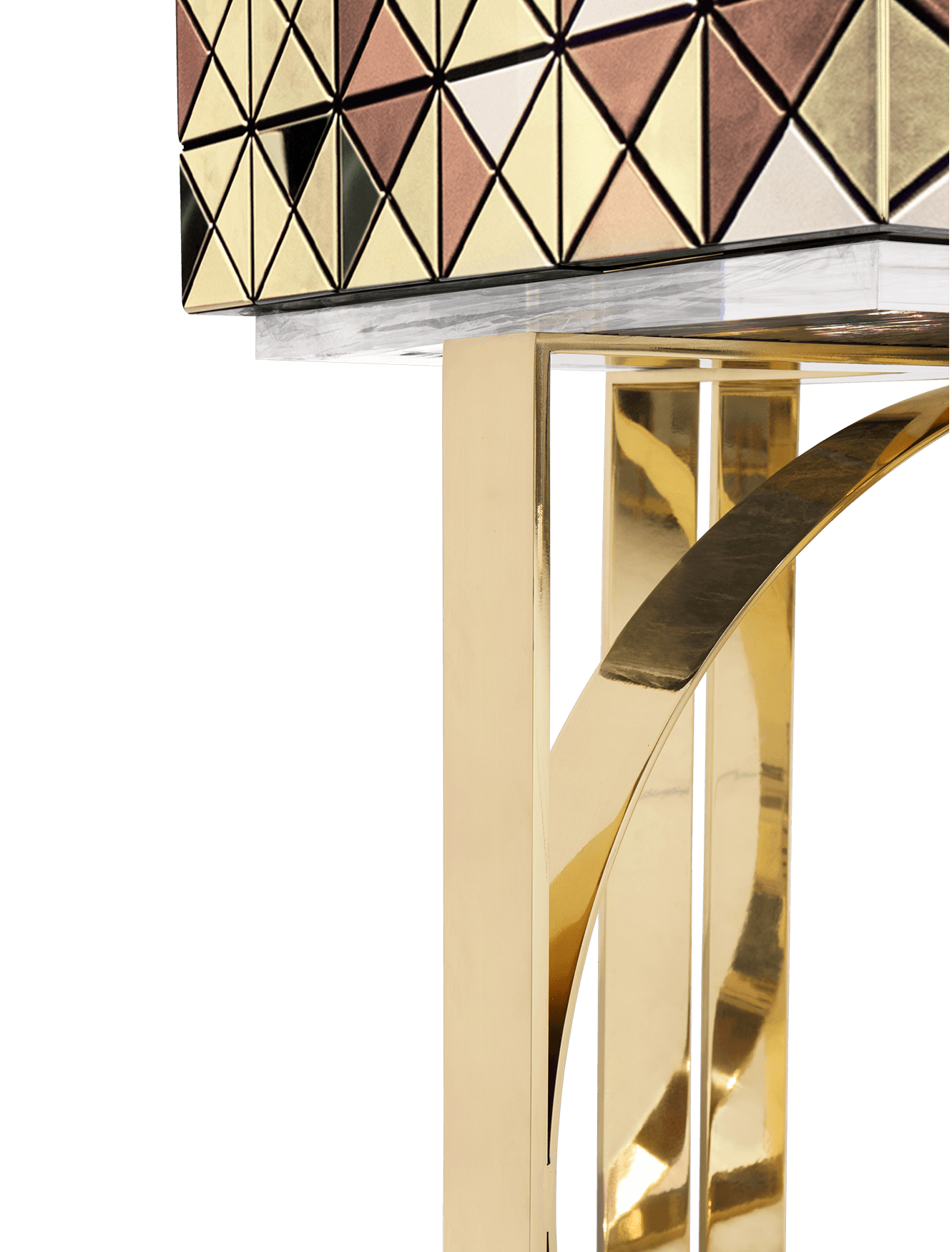 Armário Mosaic detalhes dourados