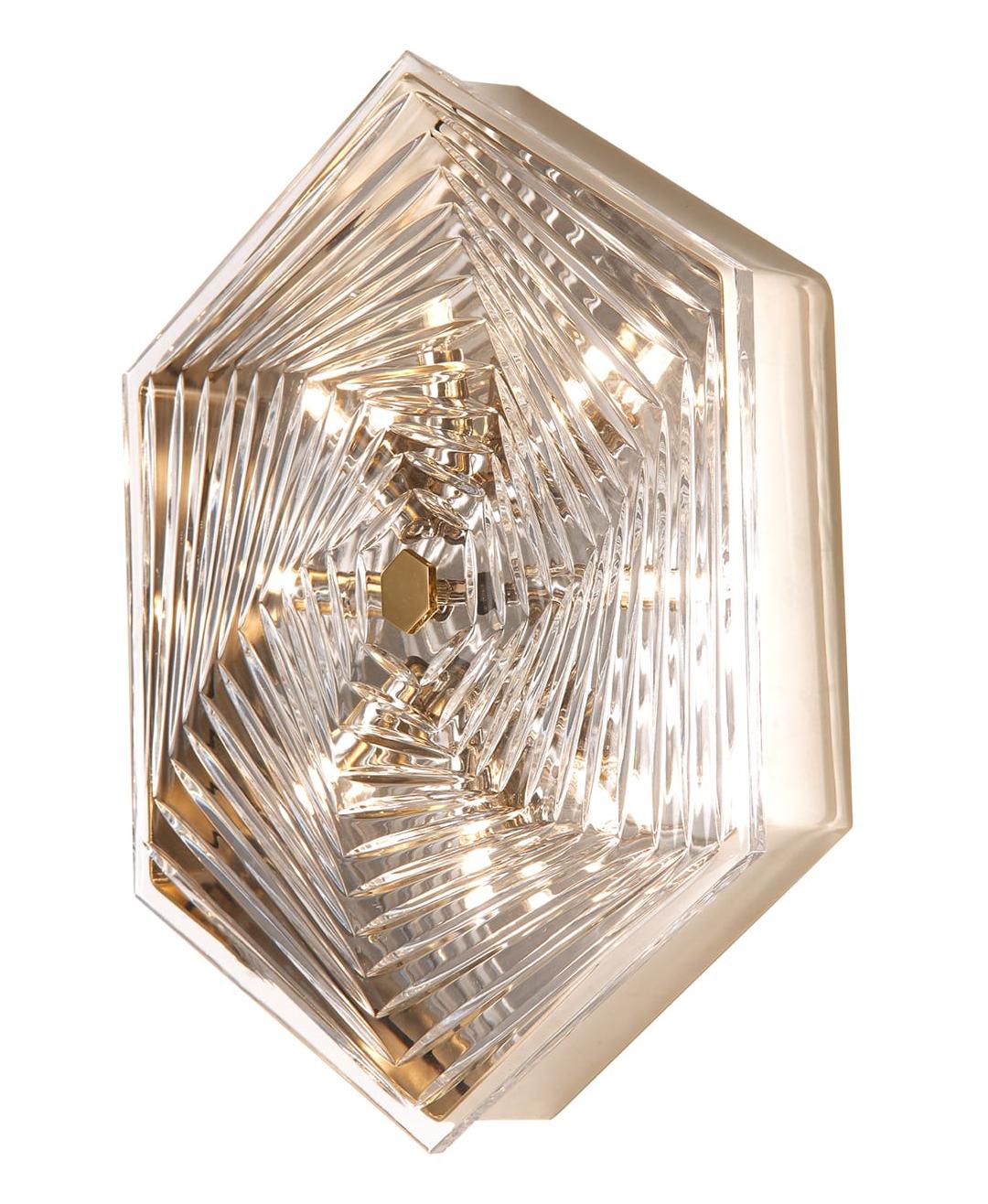 Plafão Grande Hexagonal em Latão