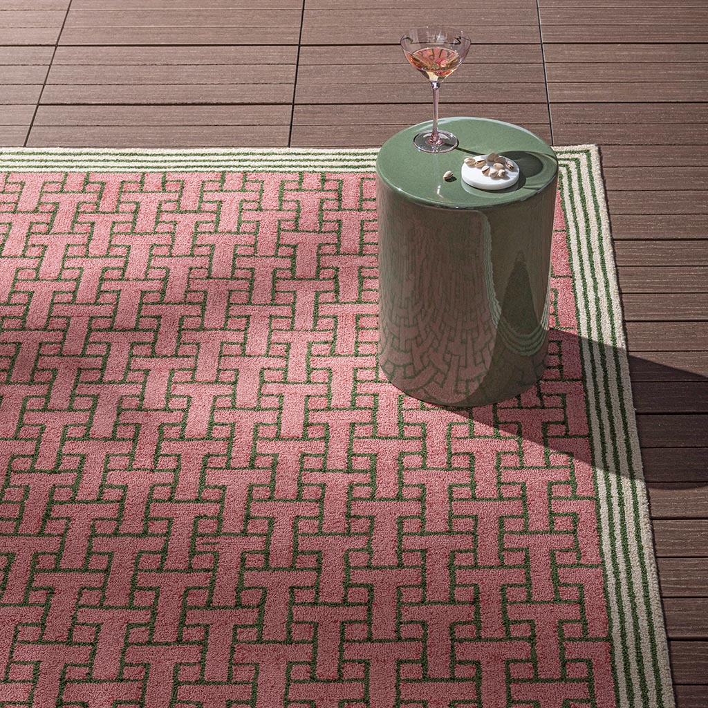 Tapete Exterior Monogram Rosa | Tamanho: 160 × 230 cm