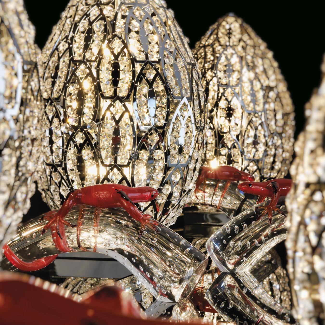 Figura Decorativa Chifre em Vidro com Gecko