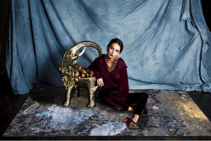 Tapete Abstract Carvão Azul Dourado