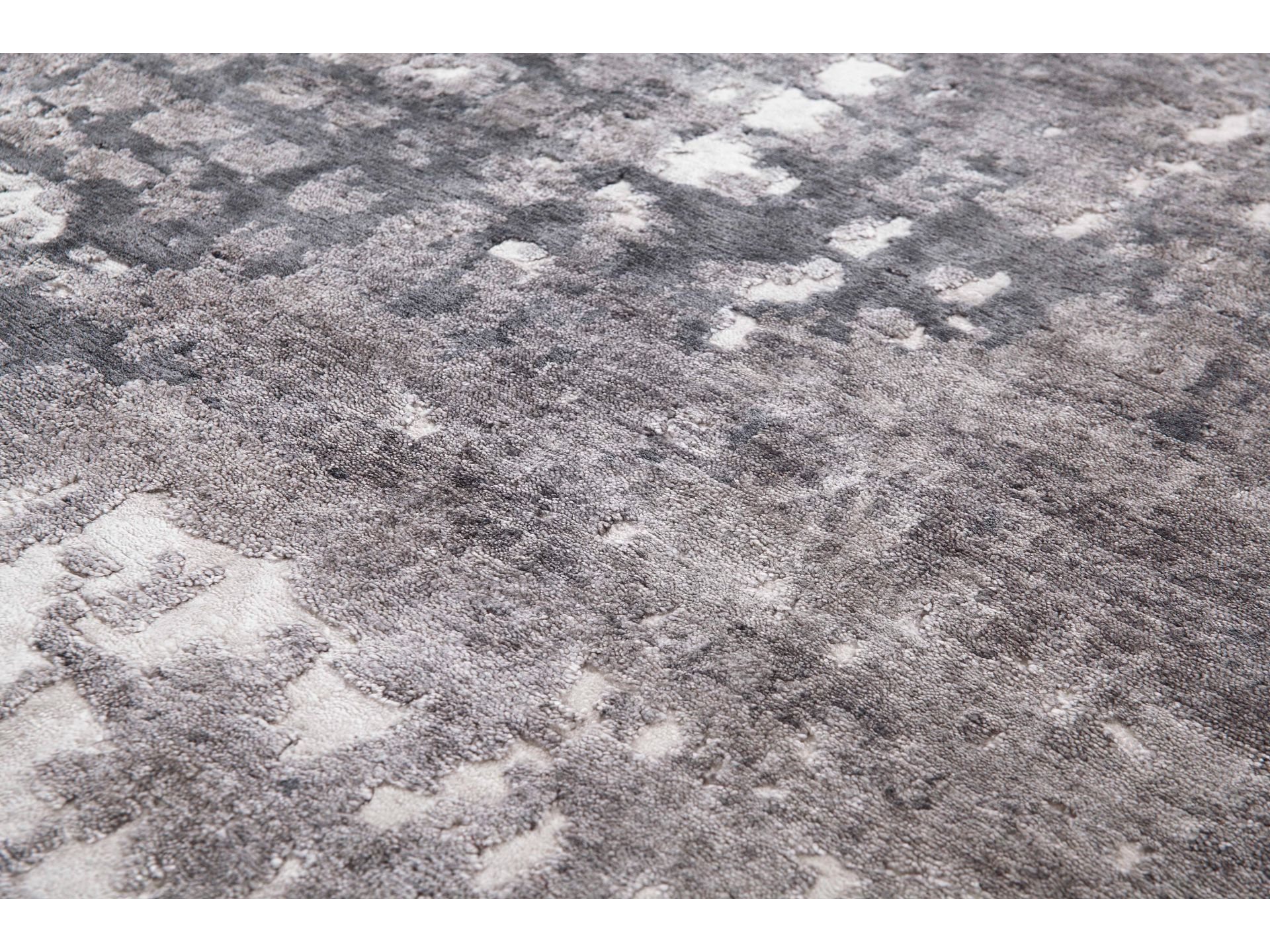 Tapete Feito à Mão Seda de Bambu Abstracto Indiano