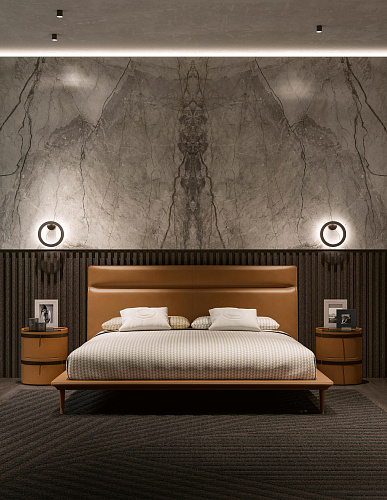 Cama Moderna em Pele