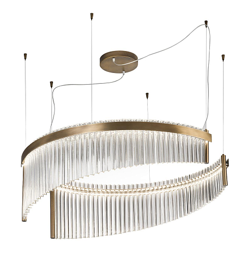 Lustre em Murano Transparente com Iluminação LED Dupla