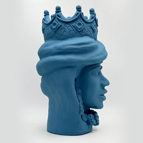 Escultura Moor's Head azul mate