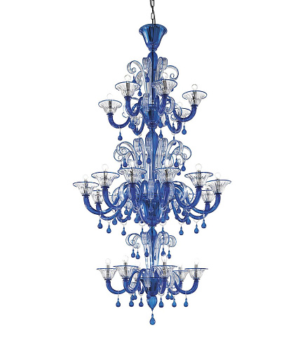 Lustre Clássico em Vidro de Murano Azul Claro