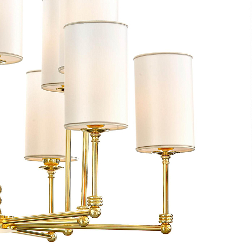Lustre em Latão Dourado Polido com Abajures