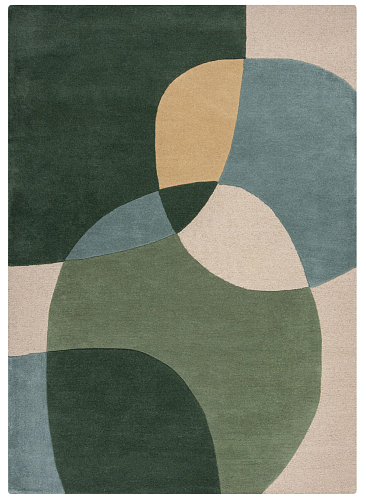 Tapete Abstrato Orgânico Verde/Azul
