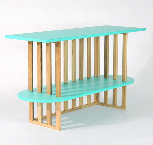 Estante Verde de Dois Níveis