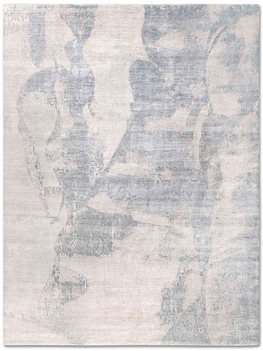 Tapete Cinzento / Bege Feito à Mão