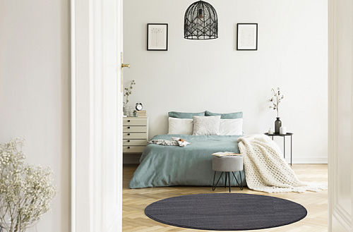 Tapete Redondo Queen Cinzento