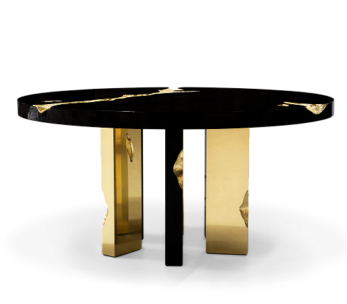 Mesa de Jantar Redonda Preta Dominion