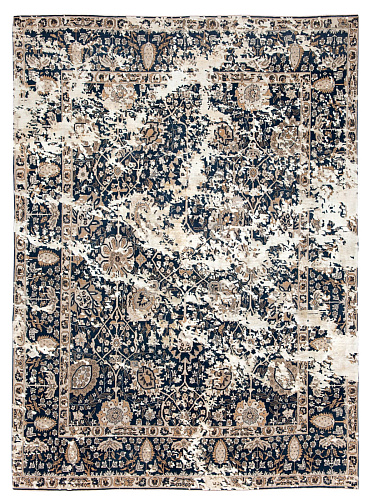 Tapete Tabriz Riverside Sky Preto Bege Seda