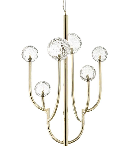 Lustre Cactus Gold com Esferas de Cristal