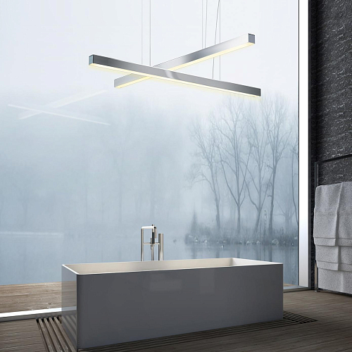 Suspensão Linear LED em Níquel Polido