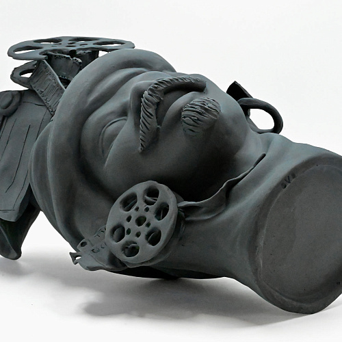 Escultura Moor's Head cinzenta mate