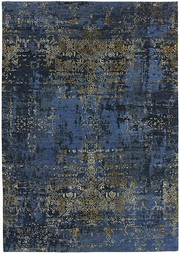 Tapete Luxuoso Abstract Azul Dourado