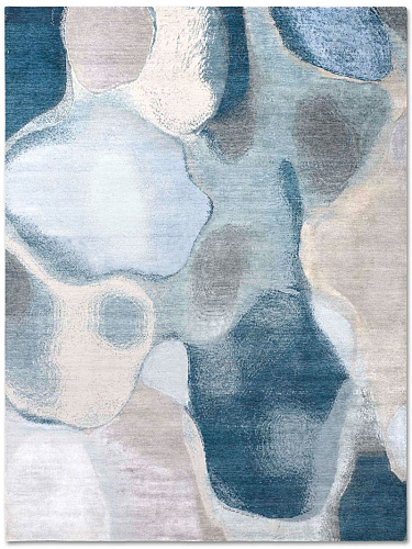 Tapete Luxuoso Turquoise Blue Feito à Mão