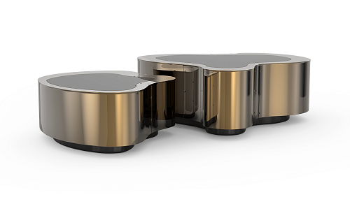 Conjunto de Mesas de Centro Crest Pátina Polida