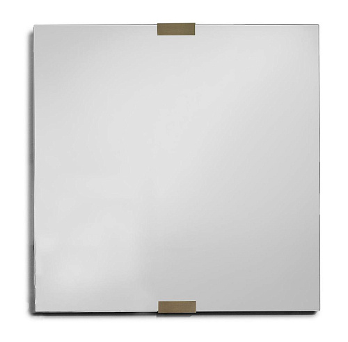 Espelho elegância couro com acabamento bronze