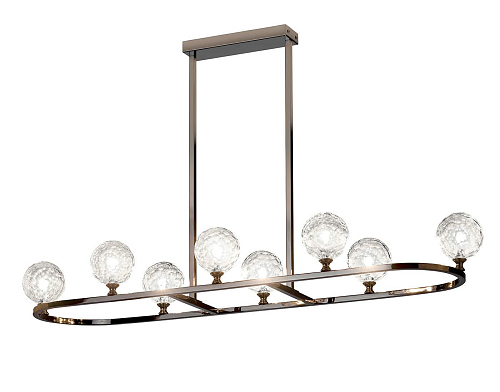 Lustre em Níquel Negro com Esferas de Pyrex Mel
