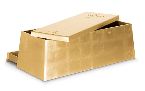 Caixa de tesouro dourada