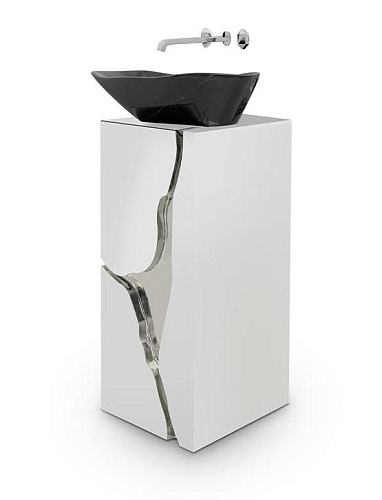 Lavatório de coluna design fraturado