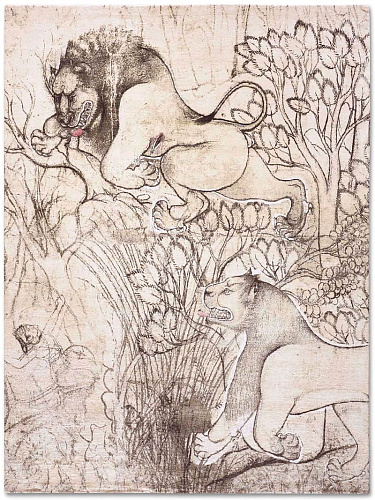 Tapete Two Lions Tecido à Mão