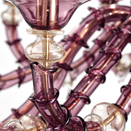 Lustre Clássico em Vidro de Murano Roxo
