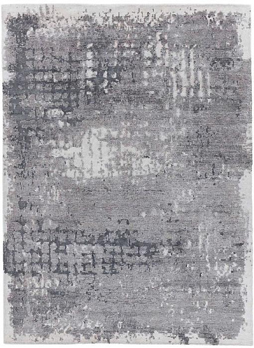 Tapete Feito à Mão Seda de Bambu Abstracto Indiano