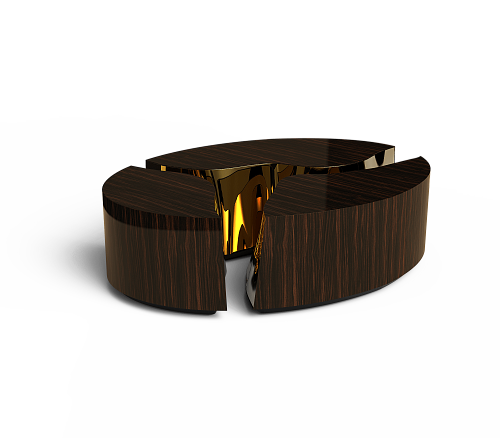 Mesa de Centro Oval Ébano Fissure