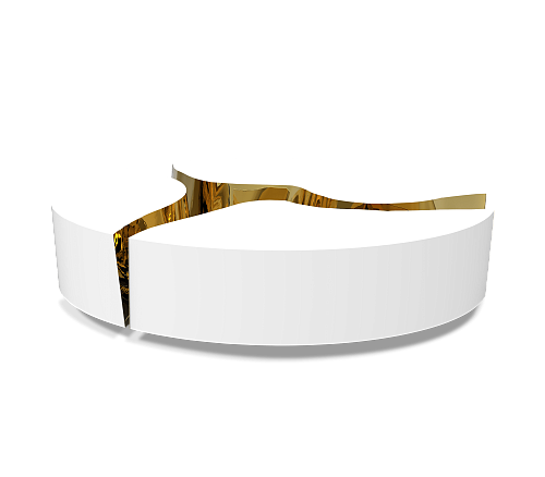 Mesa de Centro Oval Branca Fissure