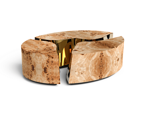 Mesa de Centro Oval Choupo Fissure