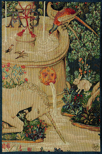 Tapeçaria fonte unicórnio