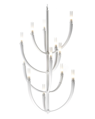 Lustre Branco com Elementos de Cristal