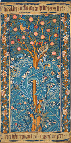 Tapeçaria pica-pau, com pergaminho, William Morris