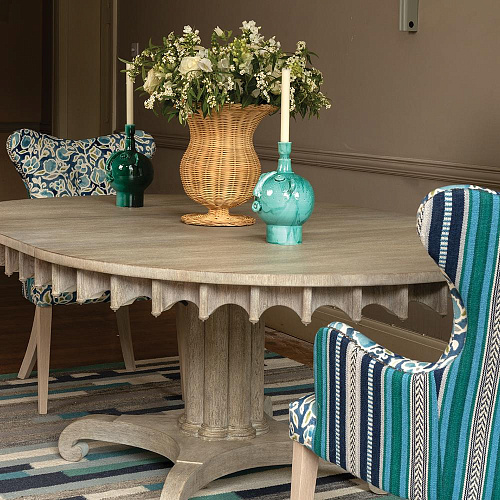 Mesa de Jantar Oval Longwood Greyed Oak