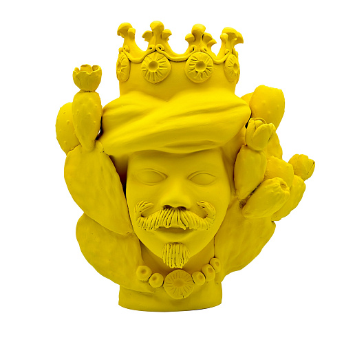 Escultura Moor's Head amarela mate