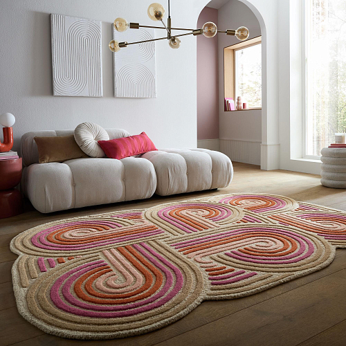 Tapete Espiral Enrolada Rosa