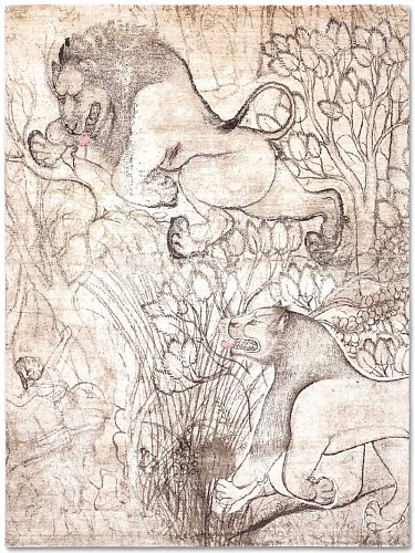 Tapete Two Lions Tecido à Mão