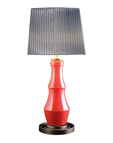 Candeeiro de Mesa em Vidro Soprado Vermelho Coral